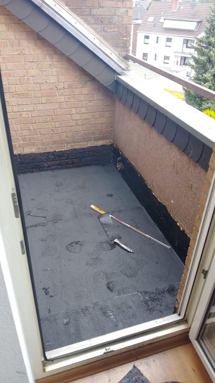 Fertig abgedichteter Balkon